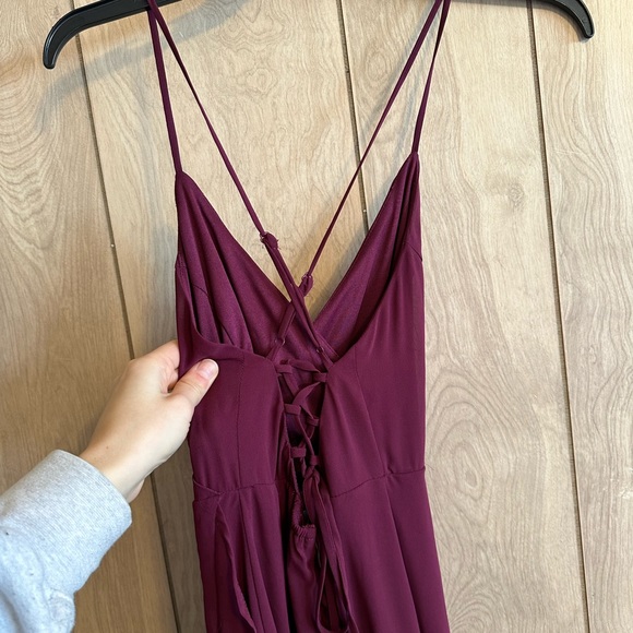 Lulus In Love Forever Plum Lace-Up High-Low Maxi Dress - Picture 8 of 9